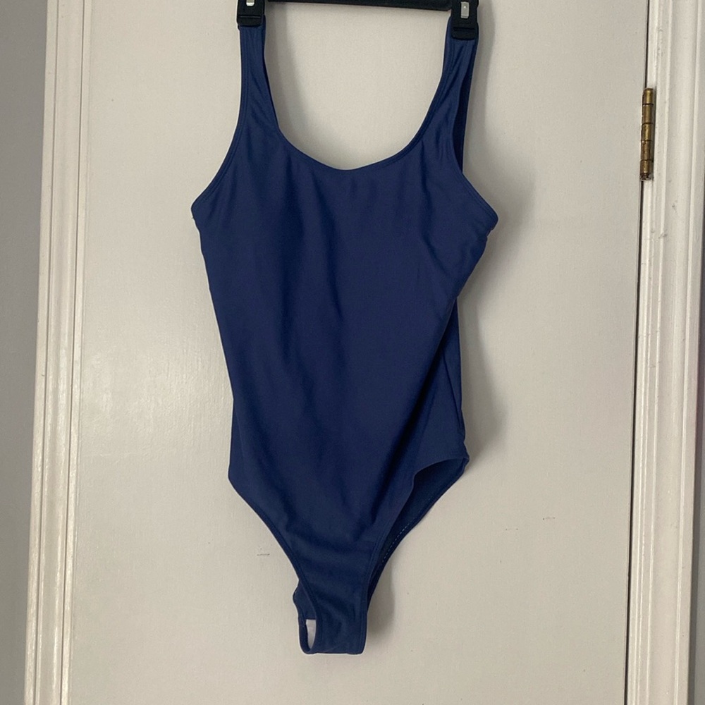 super cute blue one piece swimsuit
